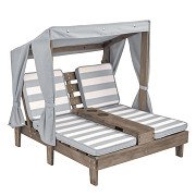 KidKraft Double Lounge Chair Wood with Cup Holders