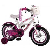 Volare Heart Cruiser Bicycle - 12 inches - White Purple