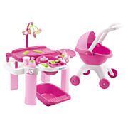 Ecoffier Care Set with Doll Carriage