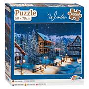 Winter-Puzzle-Dorf, 1000 Teile.