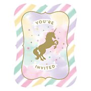 Unicorn Invitations, 8pcs.