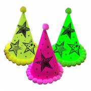 Neon Party Party Hats, 3pcs.