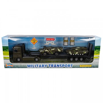 2-Play Die-cast Truck Transporter with Tanks, 24cm