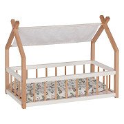 Goki Wooden Doll Bed House with Fabric Roof