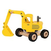 Goki Wooden Excavator Yellow