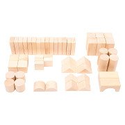 Small Foot - Wooden Building Blocks Natural in Bag, 50dlg.