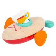 Small Foot - Bath Toys Wooden Canoe Pelican Wind Up