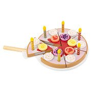 Small Foot - Wooden Cut and Play Food Birthday Cake, 26 pcs.