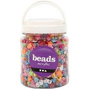 Figure Beads in Bucket, Acrylic, 1100pcs.