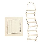 Mini Wooden Attic Hatch and Rope Ladder