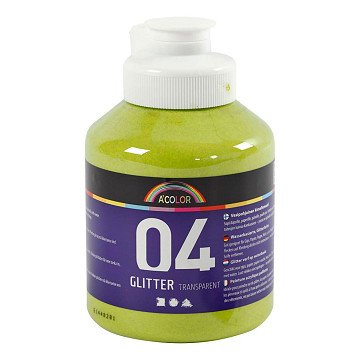 Acrylverf Glitter voor Kinderen - Lime Groen, 500ml