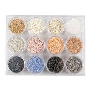 Seed Beads Round Glass Beads 1.7 mm Pastel Colors, 12x17 grams