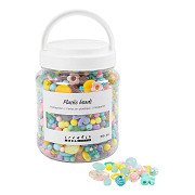 Plastic Beads Various Colors, 700ml