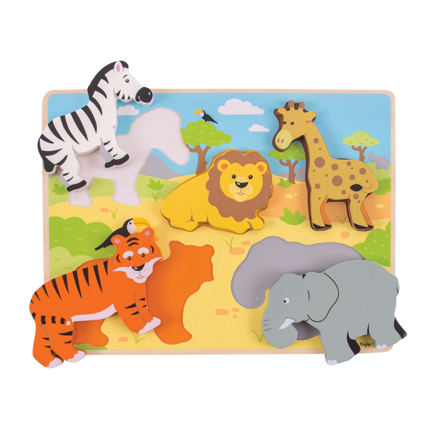 Houten Puzzel Safari Dlg Thimble Toys