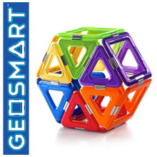 GeoSmart GEO 216 - Set Costruzioni Magnetico 36 Pezzi Con Ruote, Forme Colorate, Per Bambini, Multicolore