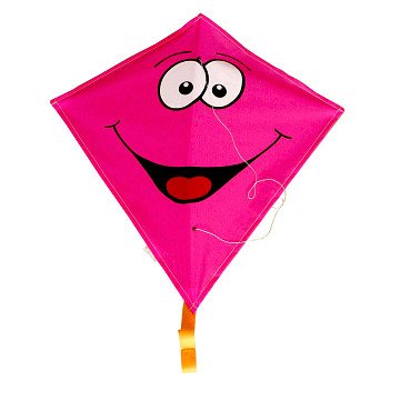 Rhombus Kite Diamond Smiley - Pink