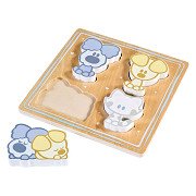 Woezel and Pip Baby Wooden Puzzle, 4 pcs.