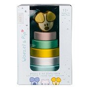 Woezel en Pip Pip Baby Stacking Tower, 7-piece.