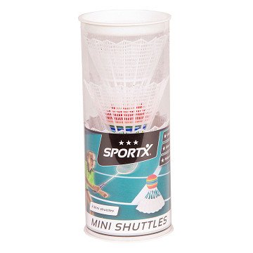 SportX Mini Badminton Shuttles in Tube, 3 pcs.