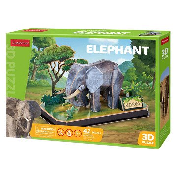 Kubisches lustiges 3D-Puzzle Elefant