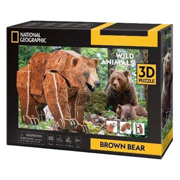 Cubic Fun 3D Puzzle National Geographic Brown Bear