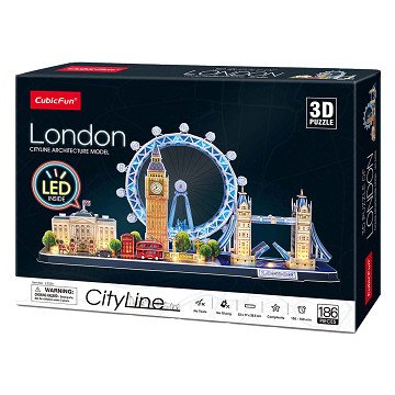Cubic Fun 3D Puzzle City Line London LED, 107pcs.