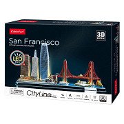 Kubisches lustiges 3D-Puzzle City Line San Francisco mit LED-Beleuchtung