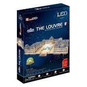Kubisches lustiges 3D-Puzzle „Der Louvre“ mit LED-Beleuchtung