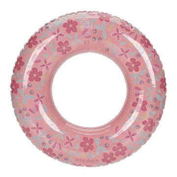 Little Dutch Pink Flower Swim Ring, 50cm