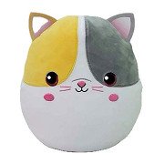 Ty Squish a Boo Yellow Gray Cat, 20cm