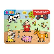 Bumba Wooden Stud Puzzle Farm, 7 pcs.