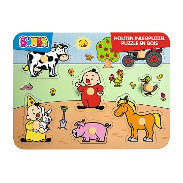 Bumba Wooden Stud Puzzle Farm, 7 pcs.