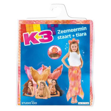 K3 Mermaid Tail and Tiara Size 140, 7-10 years