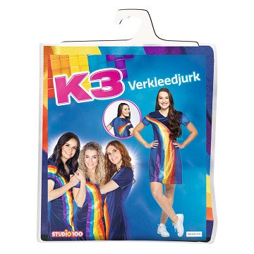 K3 Fancy Dress - Rainbow Blue - Adult Size 38-40