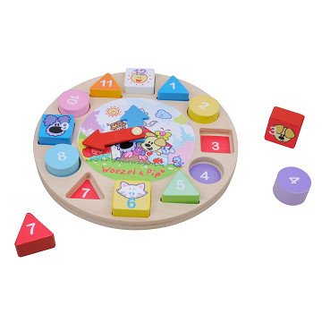 Woezel en Pip Houten Puzzel Klok
