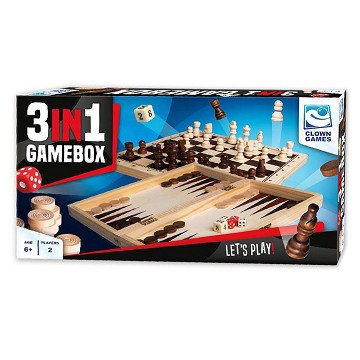 Clown Games 3In1 Spielbox Holz