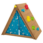 KidKraft Wooden Playhouse Tent with Climbing Wall