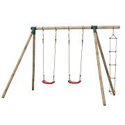 SwingKing Holzschaukel mit Kletterleiter – Charlotte