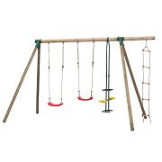 SwingKing Holzschaukel mit Kletterleiter und Duoseat – Danielle