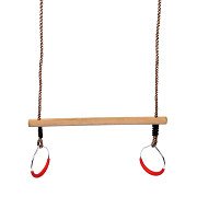 Swingking Trapeze Hout met Ringen, 58cm