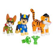 PAW Patrol Jungle Pups Toy Figures - Chase, Tracker Tiger, 5 pieces.