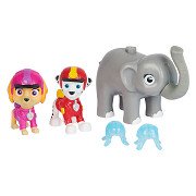PAW Patrol Jungle Pups Toy Figures - Marshall, Skye, Elephant, 5 pieces.
