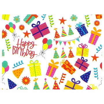 Happy Birthday Geschenkpapier, 3 m.