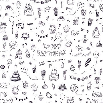 Geschenkpapier Colorable Unicorn Party, 4 mtr.