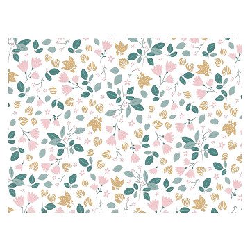 Geschenkpapier Blumen und Blätter, 3 mtr.