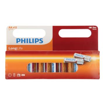 Philips Longlife Battery Zinc AA/R6, 12 pcs.