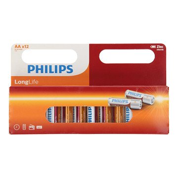 Philips Longlife Battery Zinc AA/R6, 12 pcs.