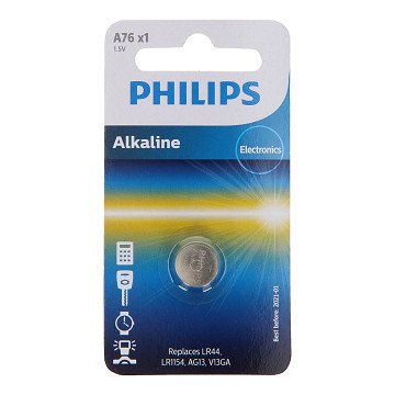 Philips Alkaline Button Cell Battery LR44/76A