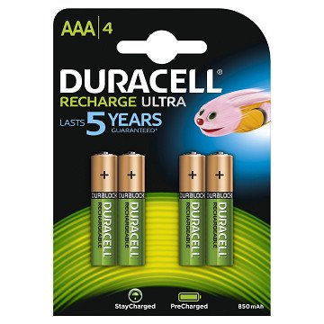 Rechargeable Batteries Duracell Rechargeable NimH Stay Charged AAA/HR03 900mAh, 4pcs.