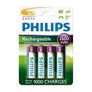 Philips AA Rechargeable Batteries, 4pcs.